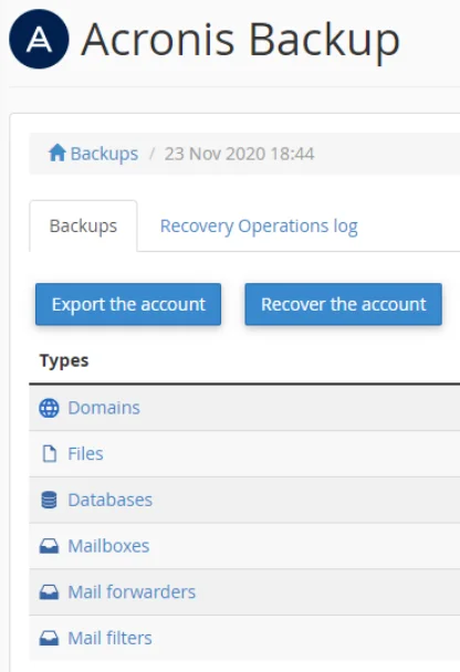 Acronis Cyber Backup Cloud cPanel - CanarCloud