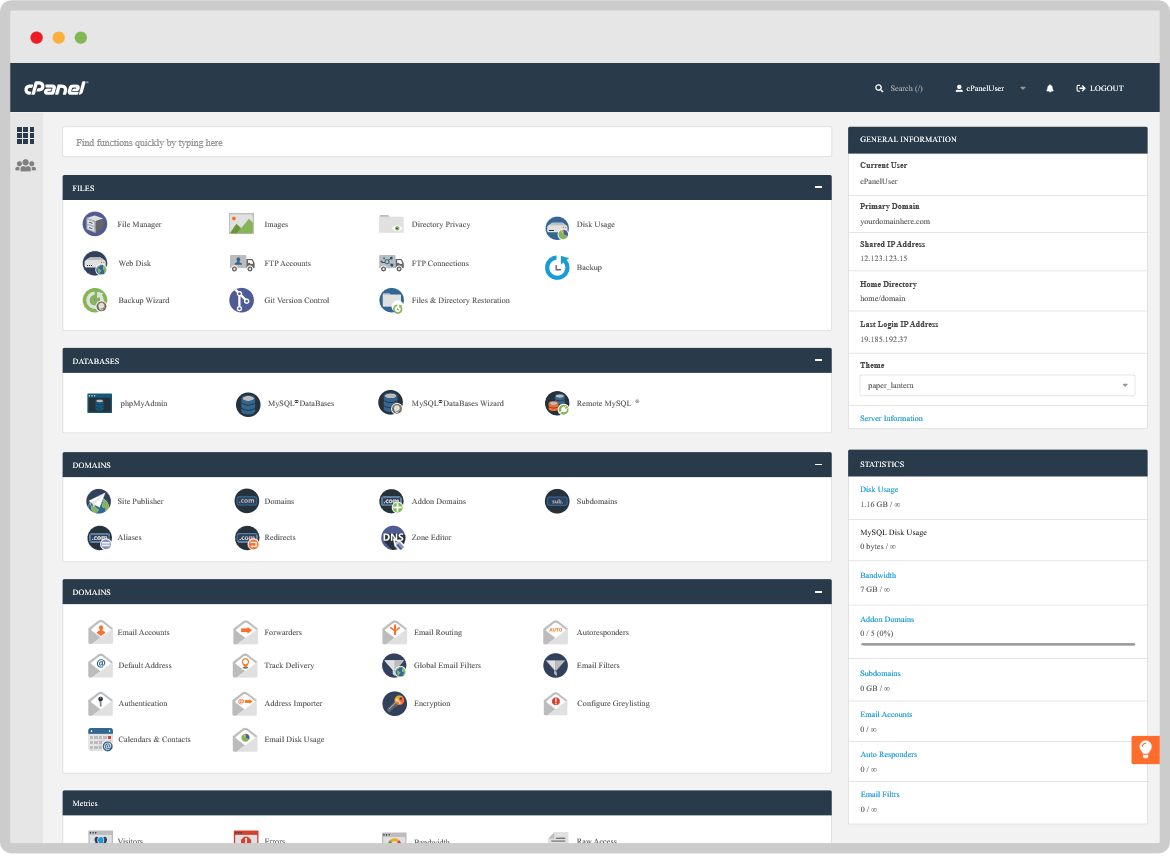 Panel cPanel para Cloud Hosting Web y Correo - CanarCloud Panel cPanel para Cloud Hosting Web y Correo - CanarCloud